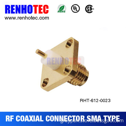 4 hole flange mount SMA female to SMP female rf adapter